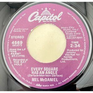 Mel McDaniel Every Square Has an Angle / The Farm 45 Country 1978 Capitol 4569